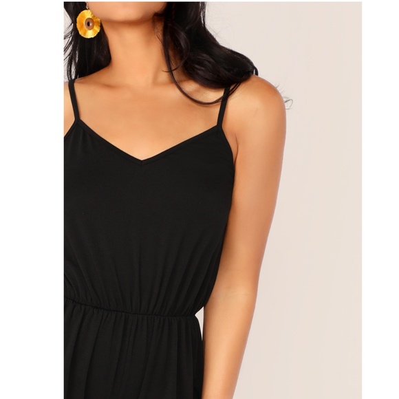 Casual Black Cami V-Neck Jumpsuit - Picture 5 of 11